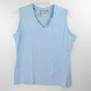 Nike Womens Workout Athletic Top V-neck Size Large Blue Sleeveless – Rusty  Gold Resale