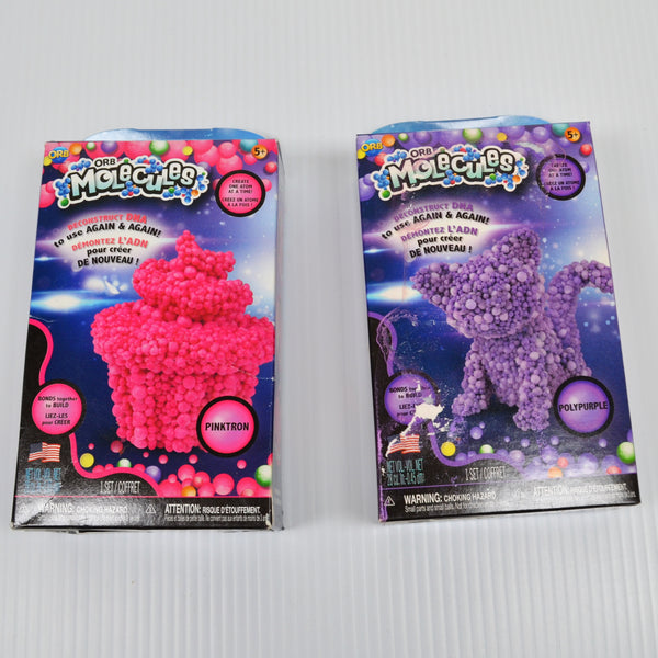 The Orb Factory Moldable Orb Molecules - Purple Pink - Never Dries - Lot of 6