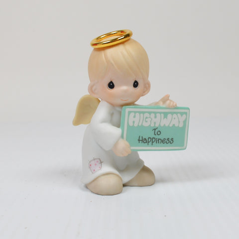 Precious Moments Figurine Highway to Happiness 649457 Angel With Sign