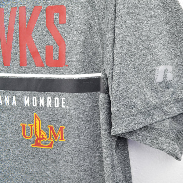 ULM Warhawks University Louisiana Monroe Russell Athletic Dri-fit Shirt Medium Gray