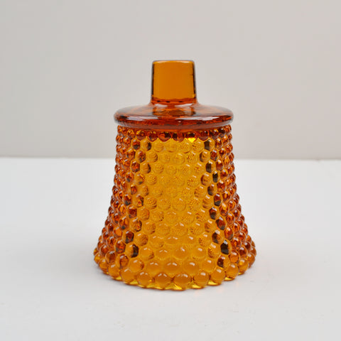 Amber Candle Holder Hobnail Glass Votive Tealight Peg Sconce Honeycomb