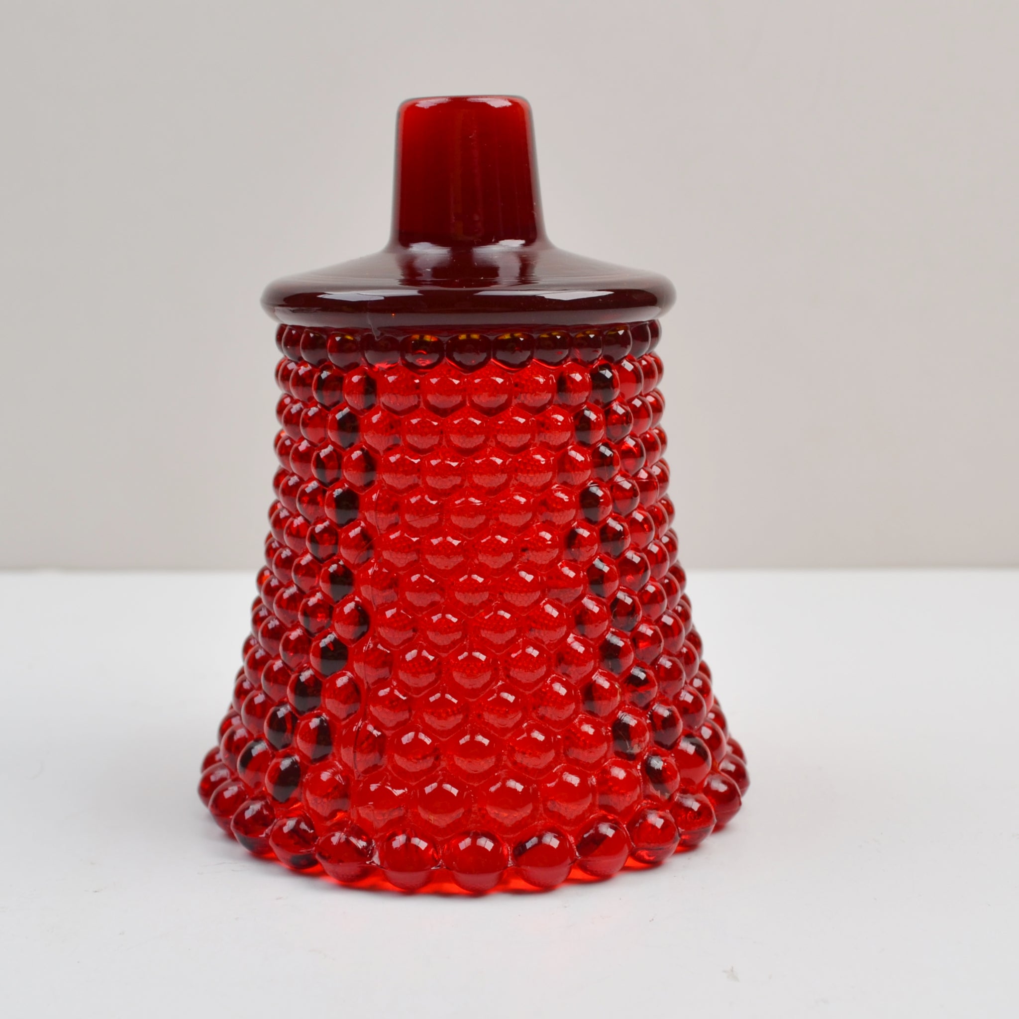 Ruby Red Candle Holder Hobnail Glass Votive Tealight Peg Sconce Honeycomb