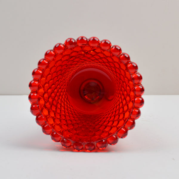 Ruby Red Candle Holder Hobnail Glass Votive Tealight Peg Sconce Honeycomb