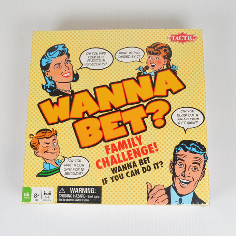 Wanna Bet? Family Challenge Board Game - Age 8+ New Factory Sealed
