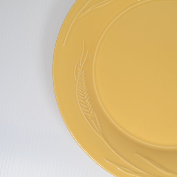 Pottery Barn Dansk Wheat Embossed Yellow Gold Dinner Plate 11" - Portugal