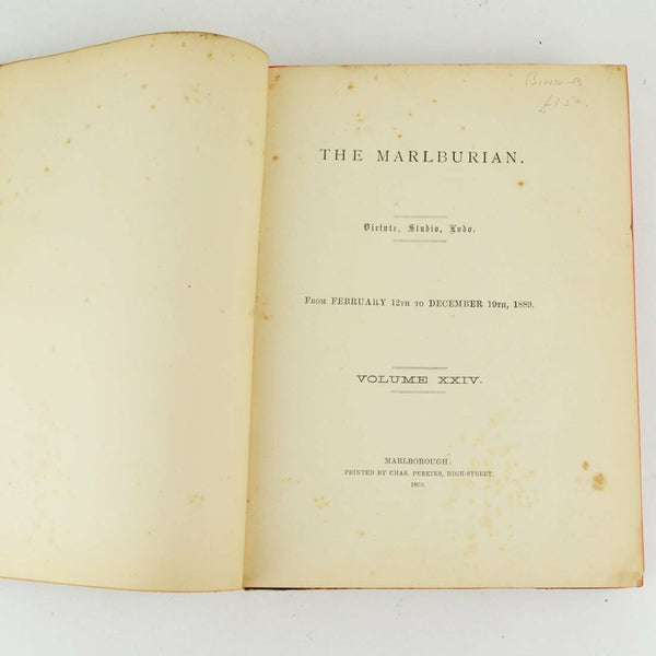 The Marlburian Antique Marlborough College History Records 1889 Rifle Corps