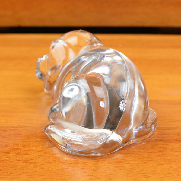 Vintage Princess House Lead Crystal Cut Glass Sleeping Dog Figurine Paperweight
