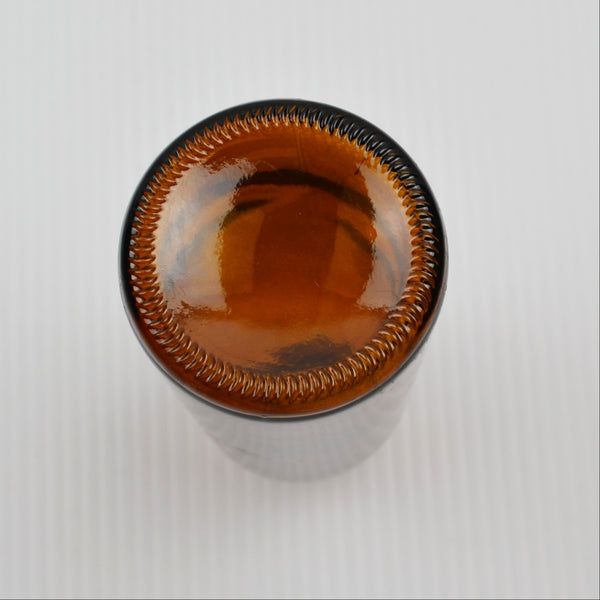 Amber Apothecary Bottle, Bud Vase Decorative Glass Centerpiece 6.5”, Diameter 2"