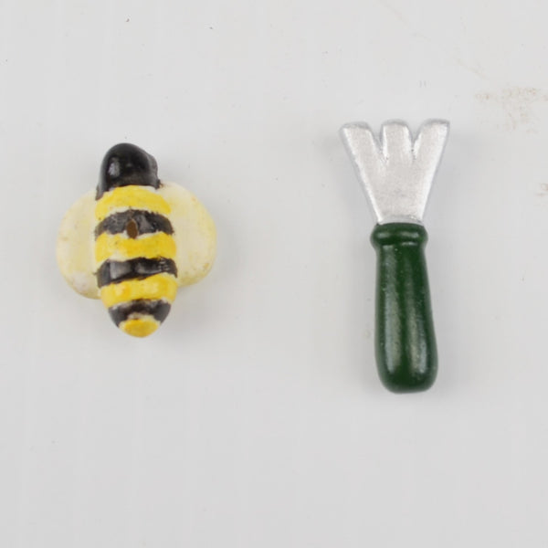 National Home Gardening Club Porcelain Trinket Box “Flower Pot” with Bee / Rake