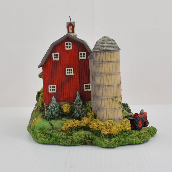 2001 Franklin Mint Coca-Cola "Rural Refreshment" Barn Sculpture - Silo, Tractor