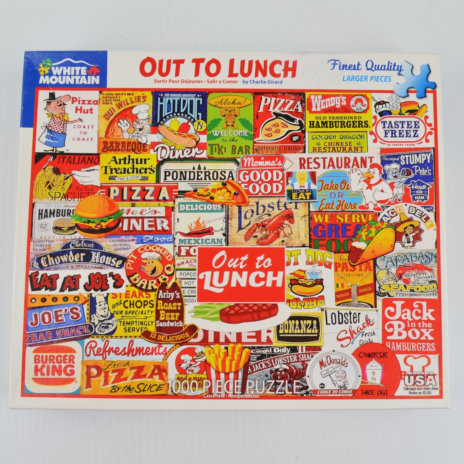 White Mountain Collage Puzzle - Out To Lunch - 1000 Piece Jigsaw Puzzle - 12+