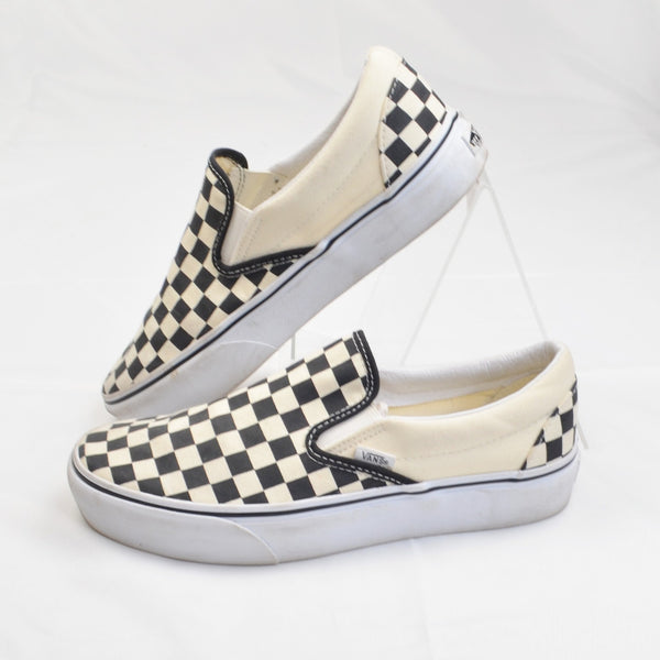 Vans Classic Slip On Sneakers Checker Board Black & White Men’s 8.5 Women’s 10