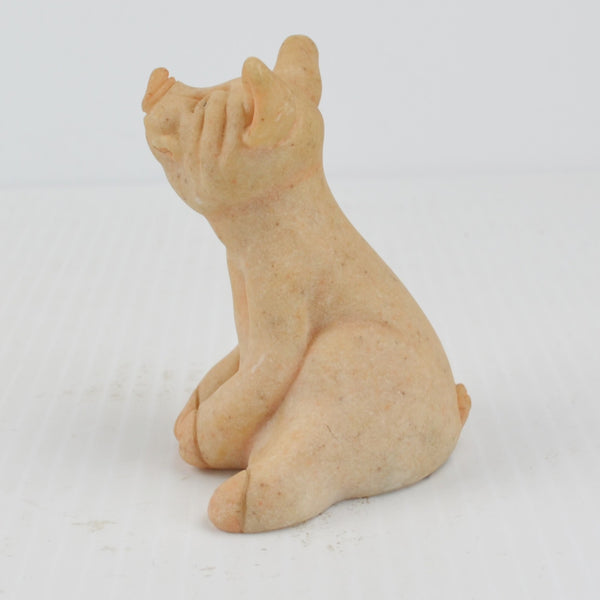 Quarry Critters Petunia Pig - Sitting Stone Pig Figurine - 2000 Second Nature