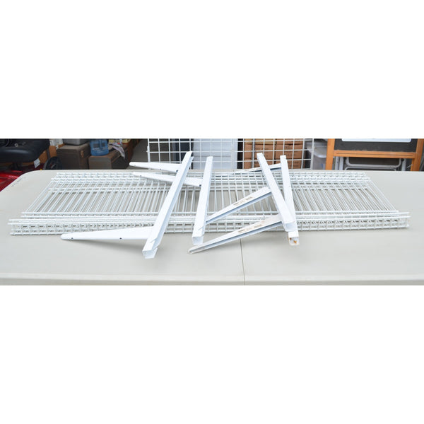 Rubbermaid 4 Foot Long Wire Closet Shelving, 12" Deep with Wall Brackets