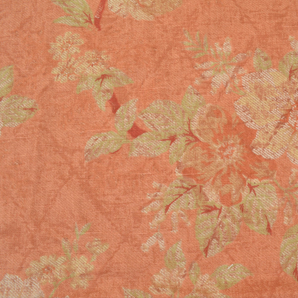 Covington Eleanors Garden Rose Orange Drapery Fabric Valerie-70 Remnant 26"