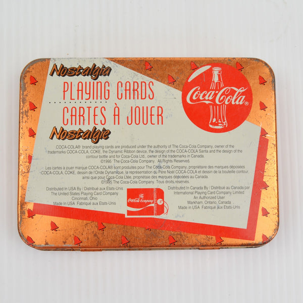 Vintage Coca-Cola Nostalgia Playing Cards - 3 Tins, 6 Sealed Decks 1994, 95, 96