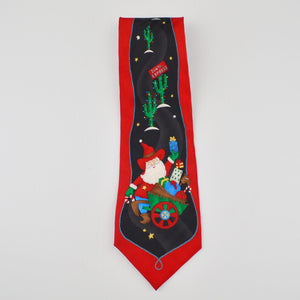 Hallmark Holiday Traditions Mens Necktie Silk Christmas Tie Santa Cowboy Western