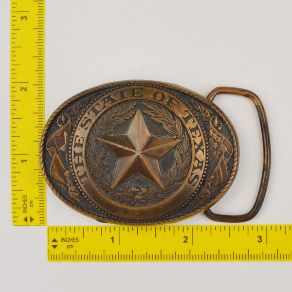 The Great State Of Texas Seal Belt Buckle - Brass Finish Texas 2.75" Oval Buckle