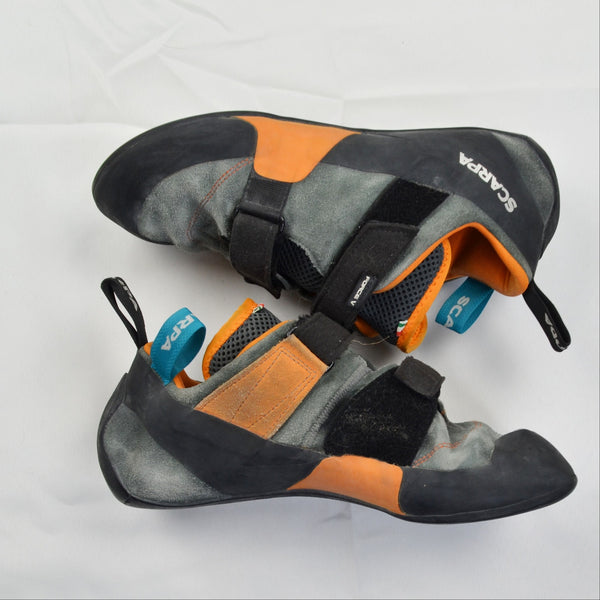 Scarpa Force V Climbing Shoes Mens Size EU 46 US 12 Mangrove Papaya Gray Black