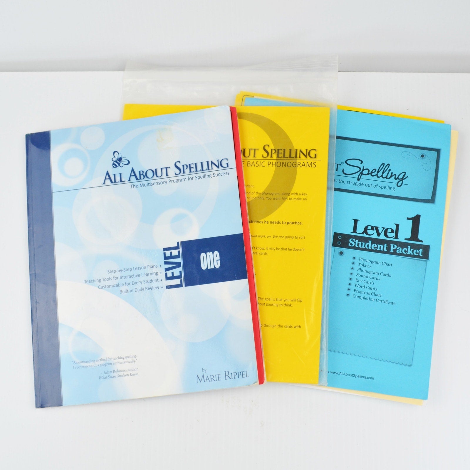 All About Spelling Level 1 Teacher Manual, Student Packet, Basic Phonograms
