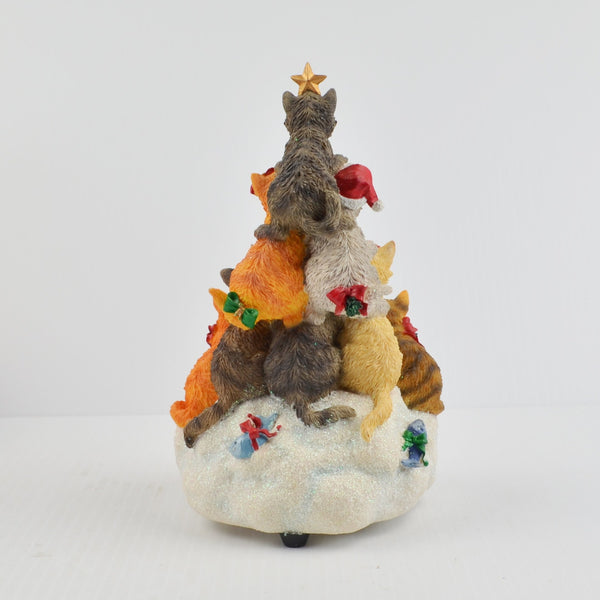 San Francisco Music Box Company Cat Xmas Tree We Wish You a Merry Christmas