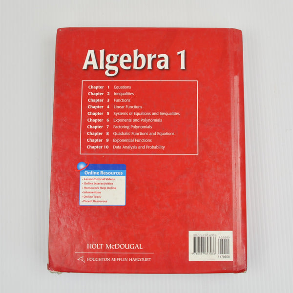 Holt McDougal Algebra 1 - Student Text – 2012 Common Core Edition (A1)