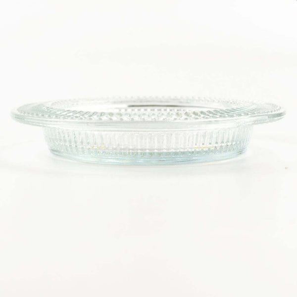 Vintage Ribbed Glass Wine Coaster / Ashtray - Clear - Open 4.5"