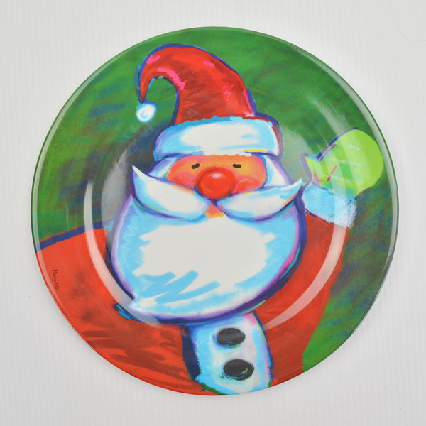 Melamine Christmas Dinnerware Plates Holiday, Santa by Mario - Set of 6