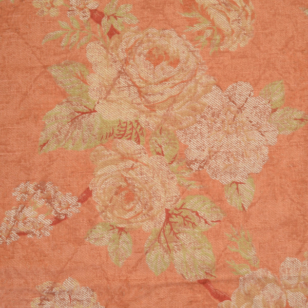 Covington Eleanors Garden Rose Orange Drapery Fabric Valerie-70 Remnant 26"