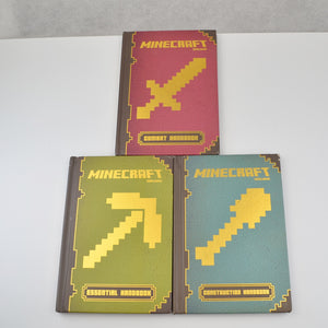 Minecraft Handbooks: Essentials, Construction, Combat by Stephen Milton Lot of 3