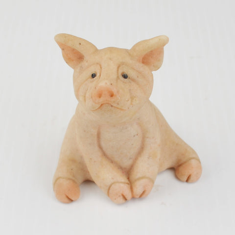 Second Nature Design Quarry Critters Petunia Pig - Sitting Pig Figurine 2000