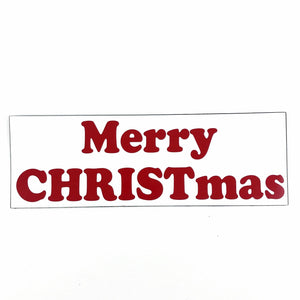 Merry Christmas Vinyl Bumper Magnet Car Magnets - 9" X 3" - Red and White