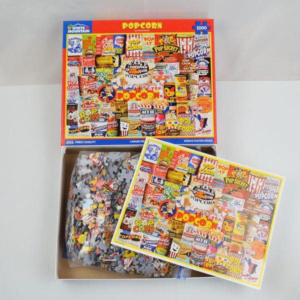 White Mountain Collage Puzzle - Popcorn 1000 Piece Jigsaw Puzzle - 24 X 30