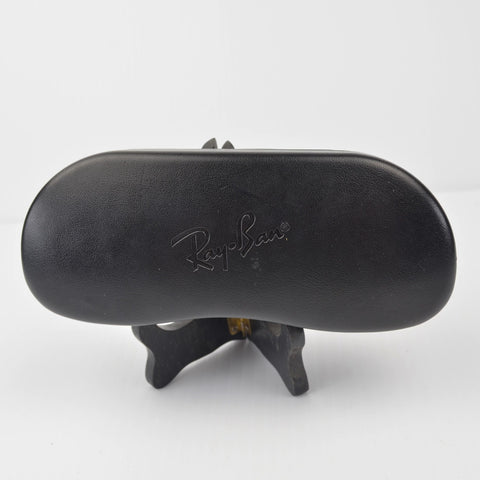 Ray Ban Sunglass Case - Black Leather Hard Shell - Snap Clamshell Glasses Case