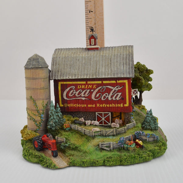2001 Franklin Mint Coca-Cola "Rural Refreshment" Barn Sculpture - Silo, Tractor