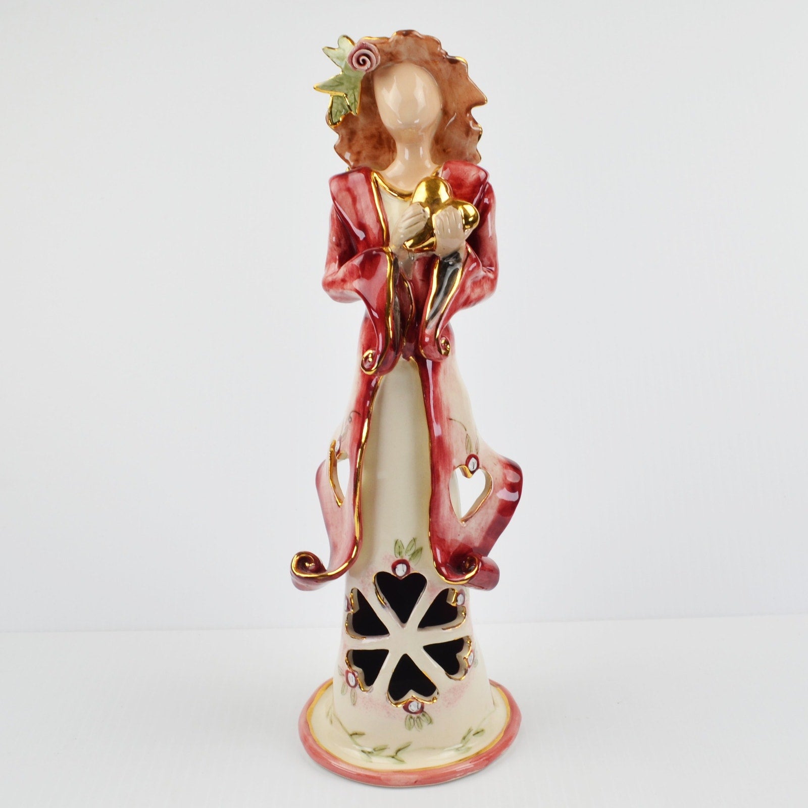 Blue Sky Clayworks - Signed by Heather Goldminc - Lady Taper Candlestick 12.5”