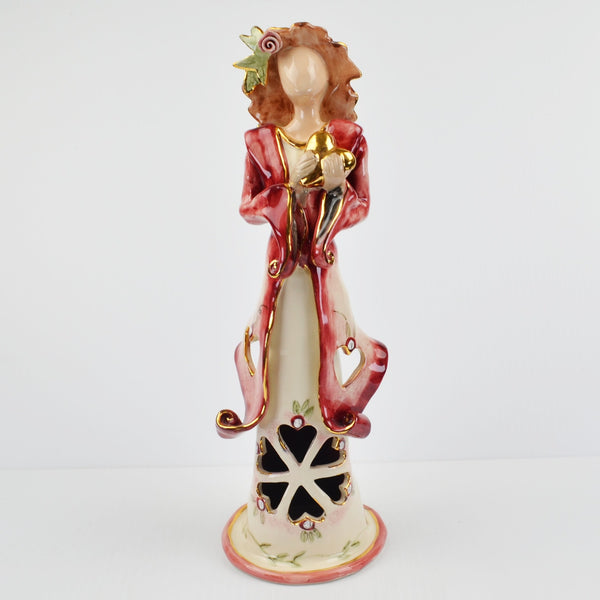 Blue Sky Clayworks - Signed by Heather Goldminc - Lady Taper Candlestick 12.5”