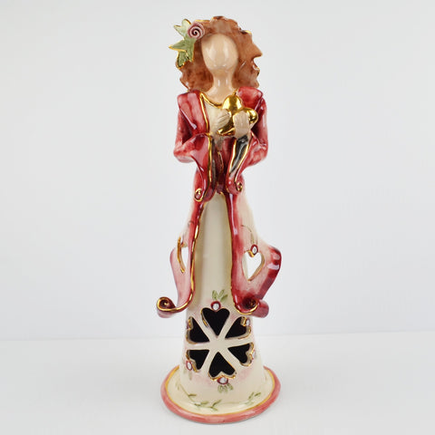 Blue Sky Clayworks - Signed by Heather Goldminc - Lady Taper Candlestick 12.5”