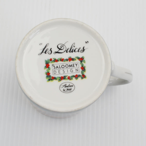 Andrea by Sadek Cherry Cake Coffee Mug "Les Delices" Japan Porcelain Vintage