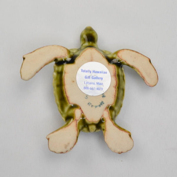 Vintage Studio Art Pottery Sea Turtle Figurine Hawaiian Handmade Miniature 4"