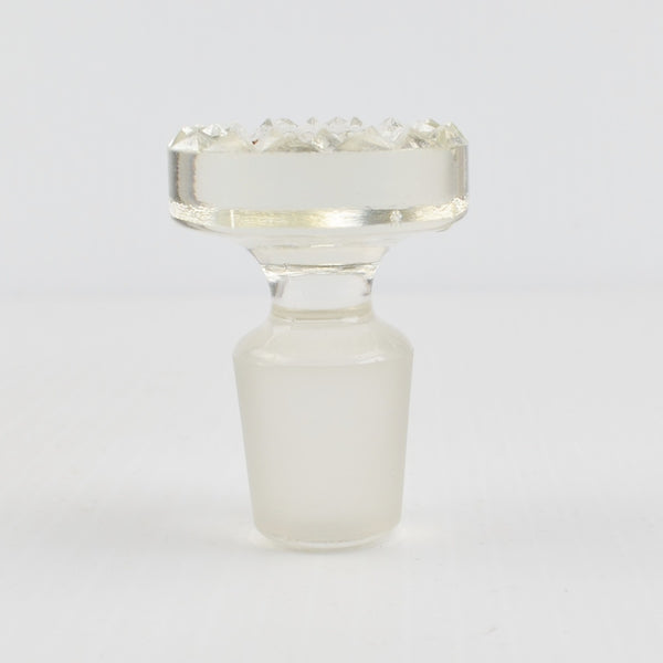 Vintage Crystal Cut Glass Decanter Bottle Stopper - Topper Only, Round 2.25"