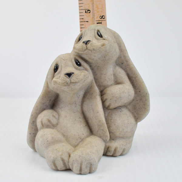 Second Nature Design Quarry Critters Rachel Roni - Hugging Bunnies Figurine 2001
