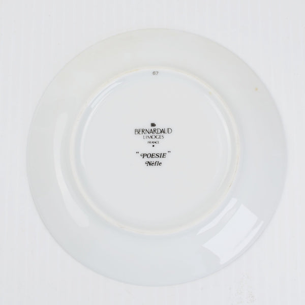 Bernardaud Limoges Canape Plates 6 Poesie/Poetry Porcelain Appetizer Set France