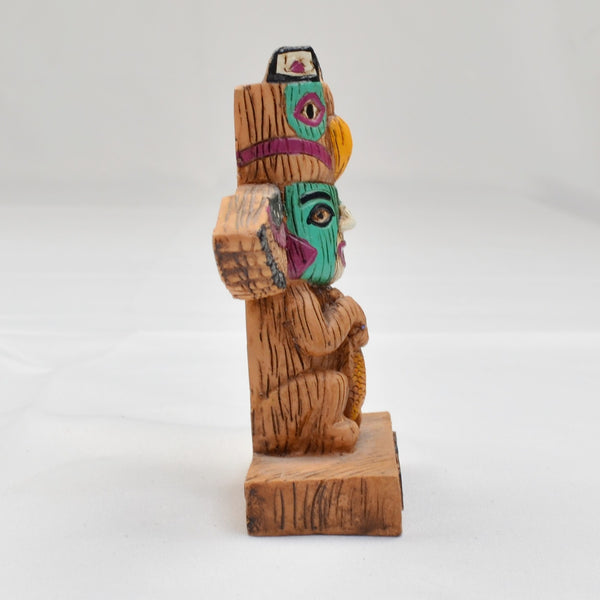ACE Souvenir Alaska Tribal Totem Statue Figurine Folk Art Hand Painted Resin 4"