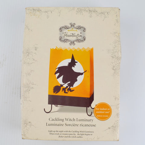 Hallmark Hauntington Halloween Cackling Witch Luminaire Light Sound Vintage
