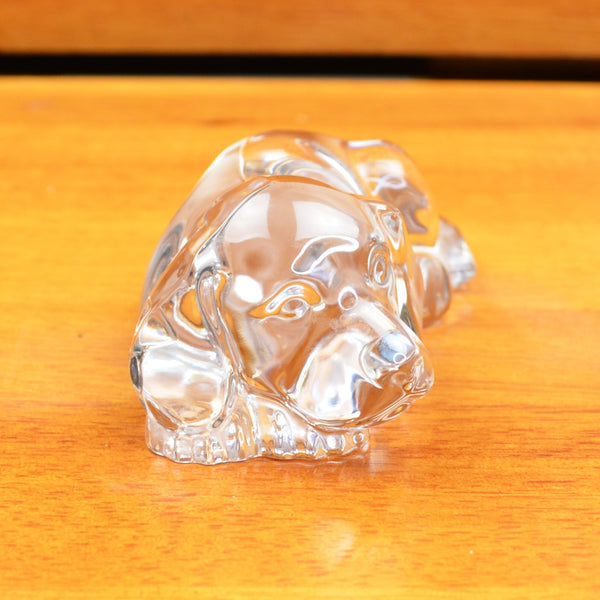 Vintage Princess House Lead Crystal Cut Glass Sleeping Dog Figurine Paperweight