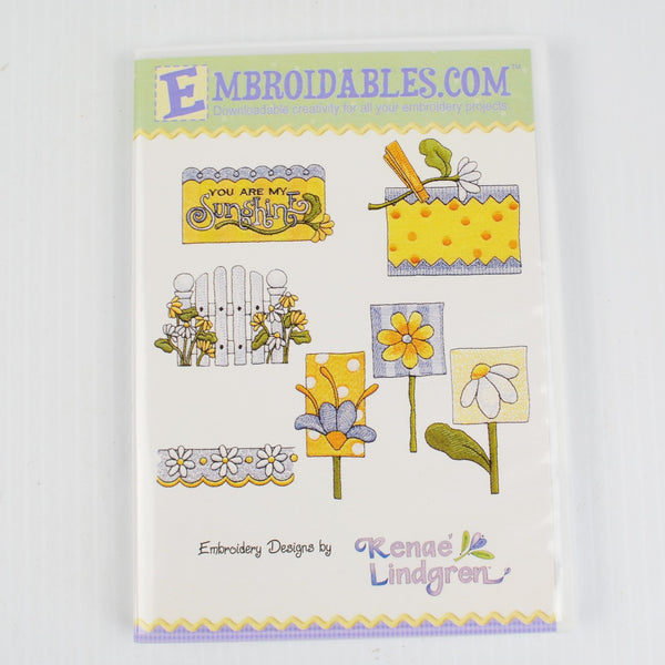 Daisy, Ladybug, Garden Machine Embroidery CD Designs by Renae Lindgren Lot of 2