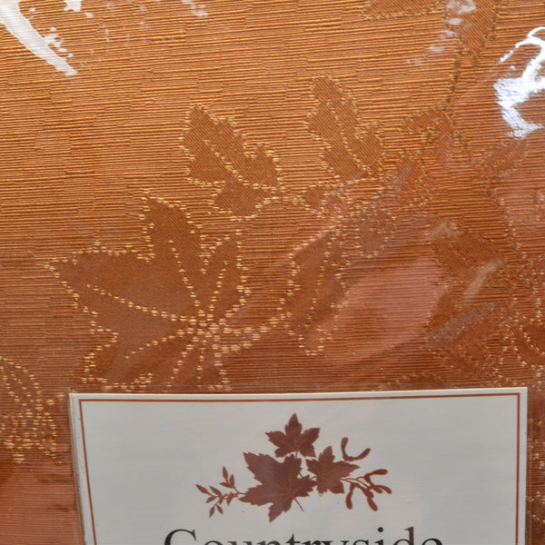 Benson Mills Countryside Leaves Jacquard Tablecloth 60 X 120 Oblong Rust Orange