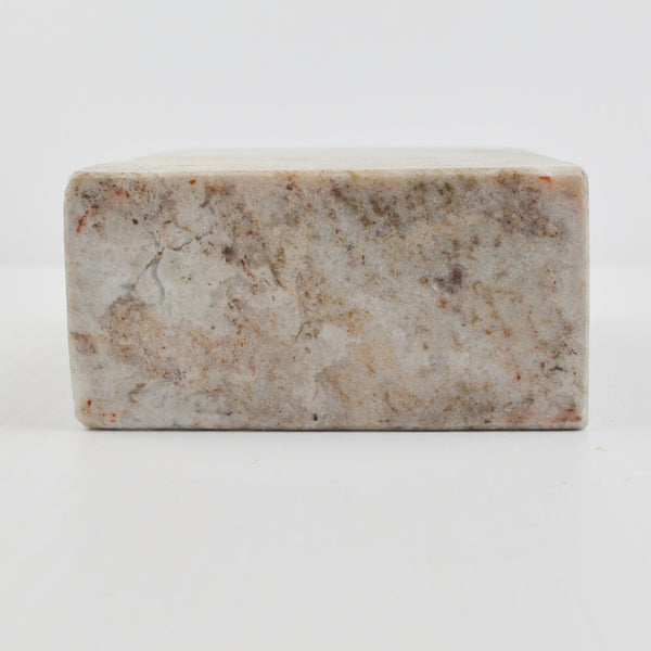 Marble Half Arch Bookend -  Heavy Brown Gray Polished Natural Stone Marble Decor