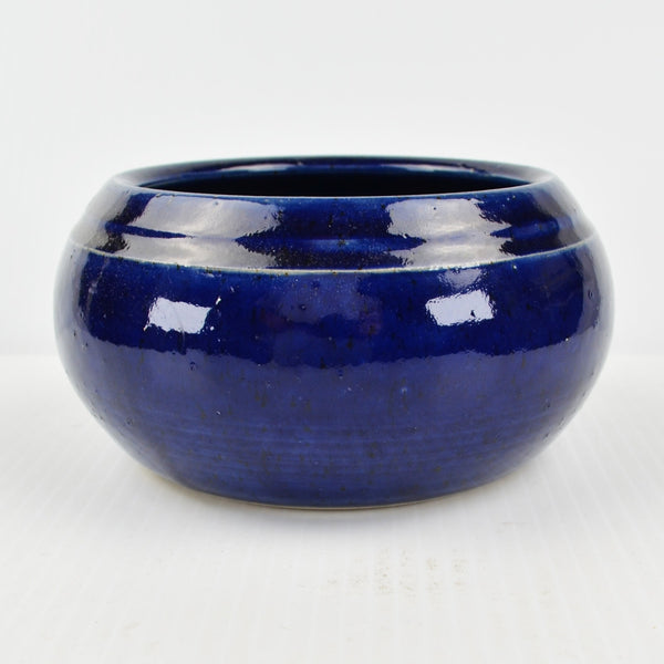 Handmade Studio Art Pottery Bowl, Hand Thrown, Artist Signed 5.5" Blue Dish